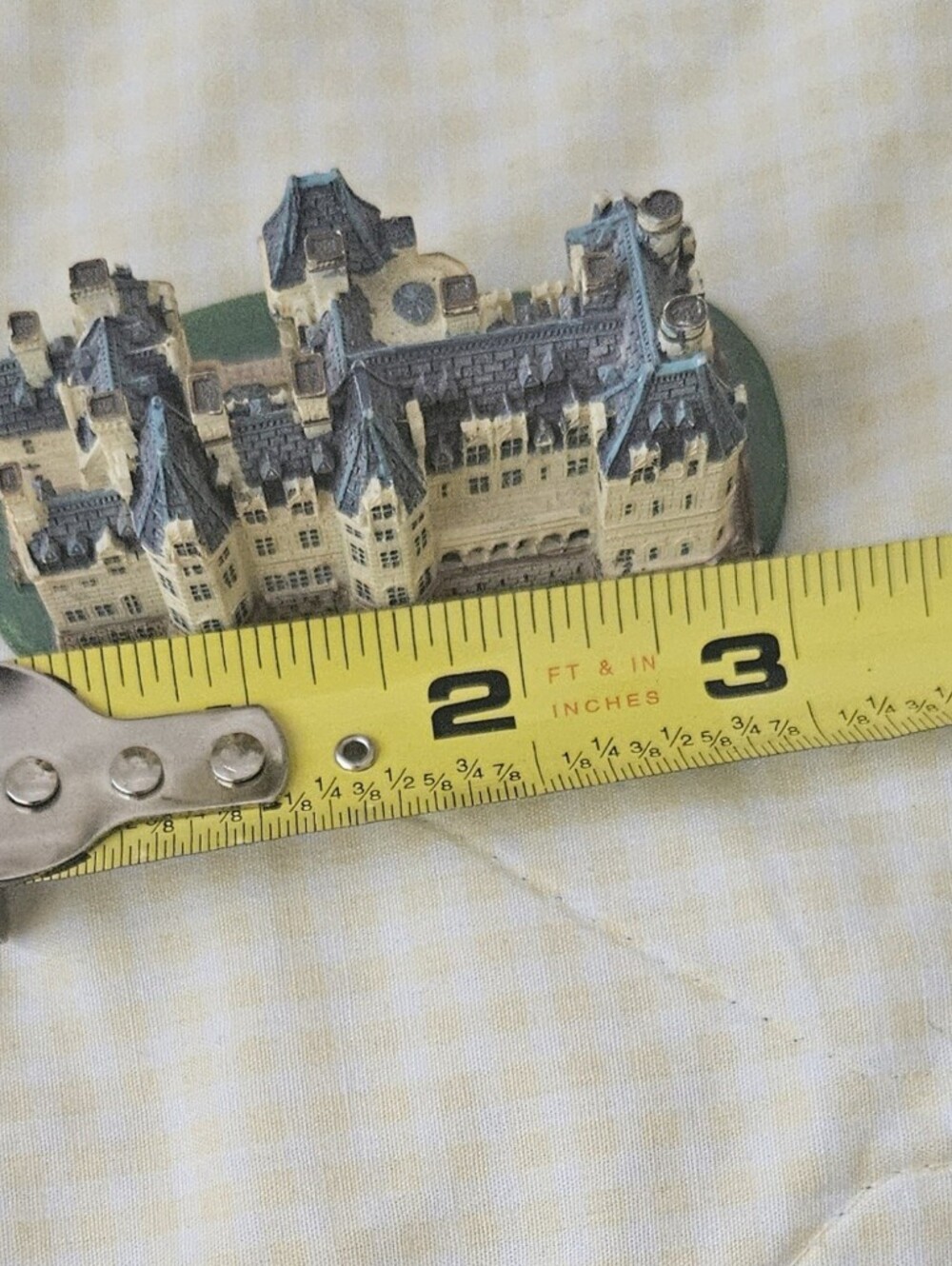 Miniature Castle Figurine Blue Roofs Cream Walls - Picture 6 of 7